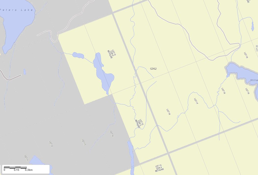 Crown Land Map of Blackie Lake in Municipality of Kearney and the District of Parry Sound